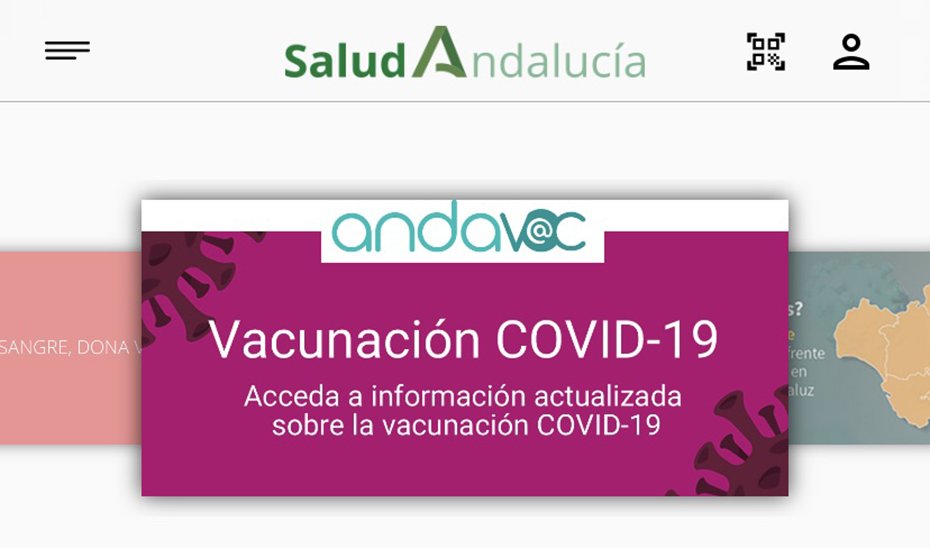 Captura de la aplicación Salud Andalucía donde puede accederse al certificado