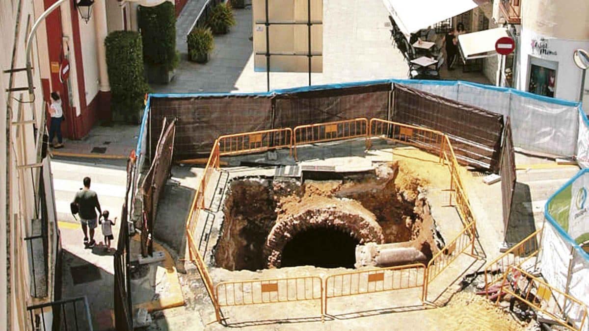 Obras de la calle La Mina. M. Sánchez
