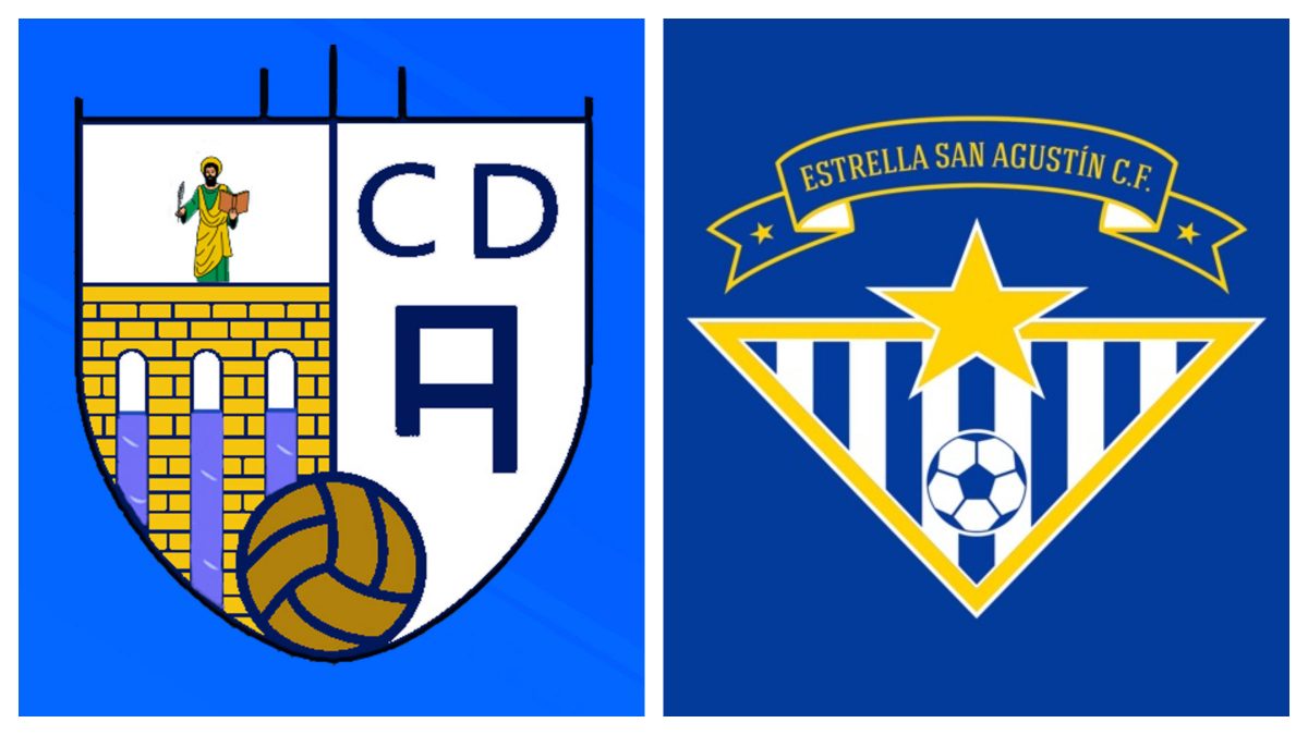 Escudos del CD Alcalá y el Estrella San Agustín