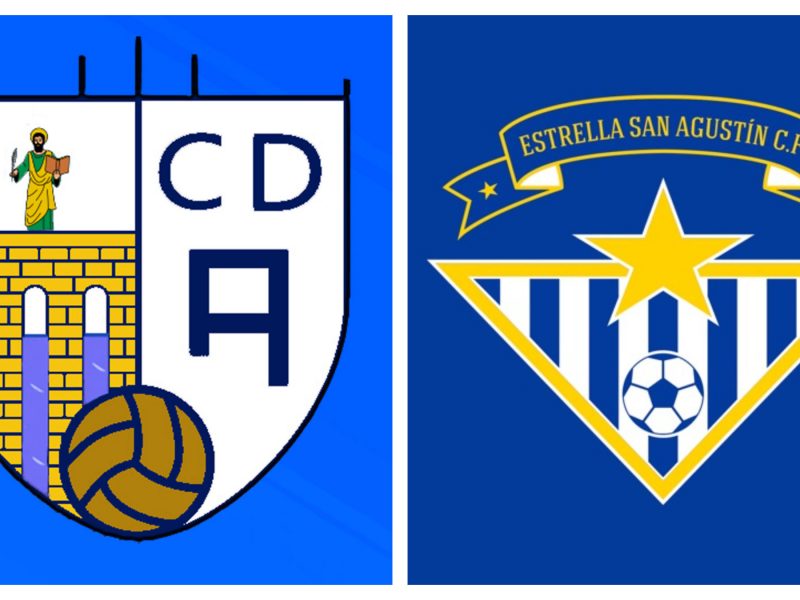 Escudos del CD Alcalá y el Estrella San Agustín