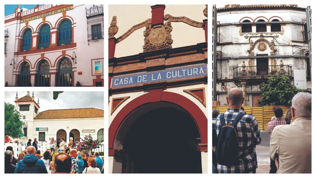 Teatro Gutiérrez de Alba, colegio Pedro Gutiérrez, Casa de la Cultura y Antigua Casa Cuartel de la Guardia Civil. LVA