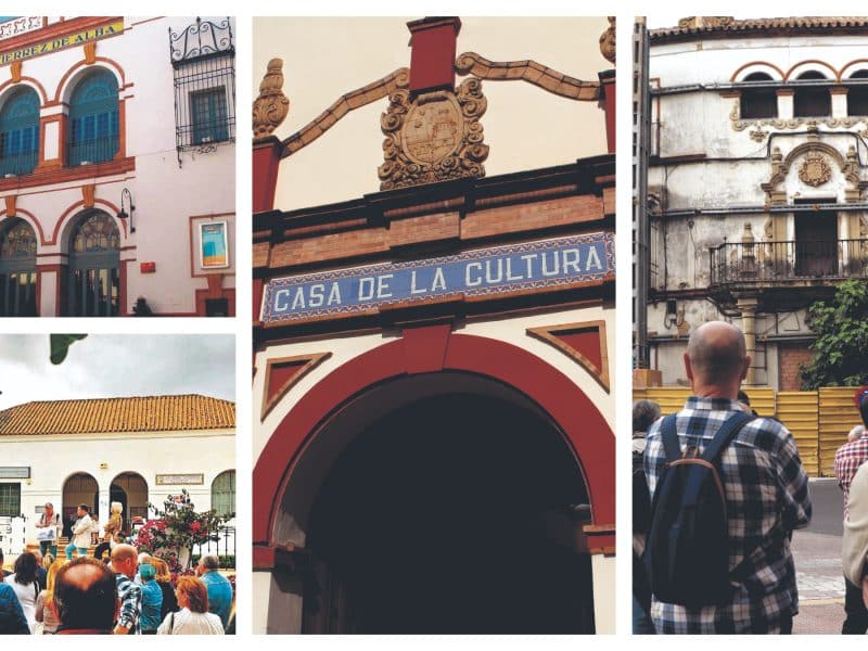 Teatro Gutiérrez de Alba, colegio Pedro Gutiérrez, Casa de la Cultura y Antigua Casa Cuartel de la Guardia Civil. LVA