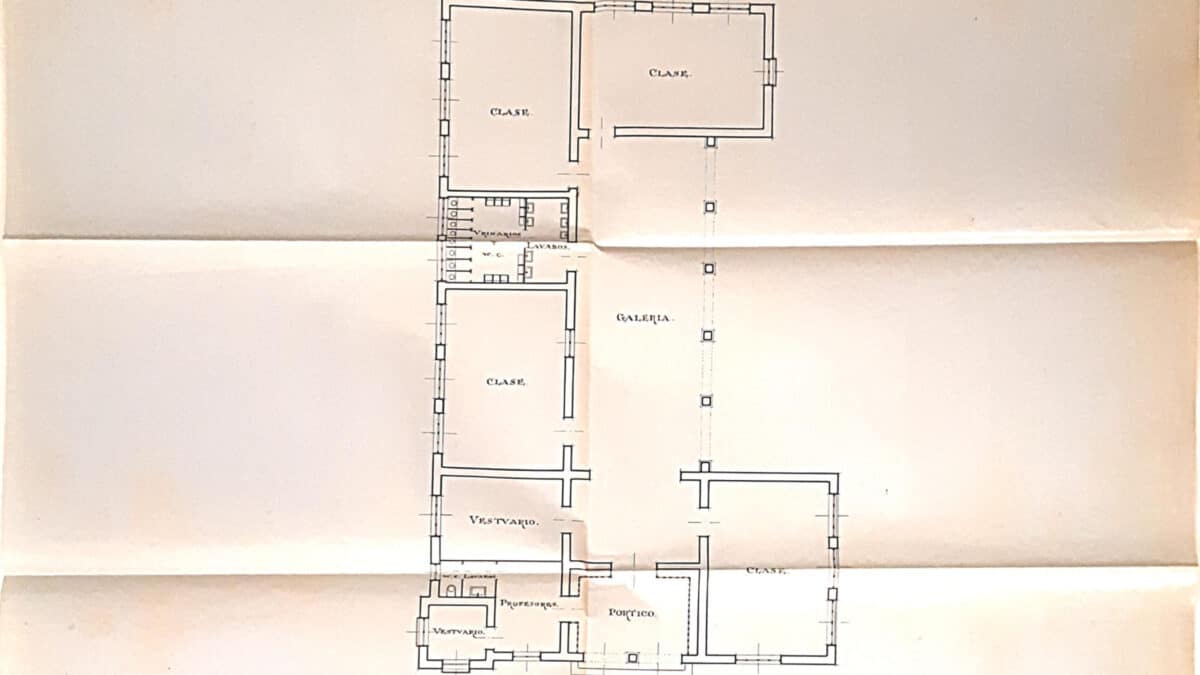 Plano de la planta del Colegio Pedro Gutiérrez. Coral Gata