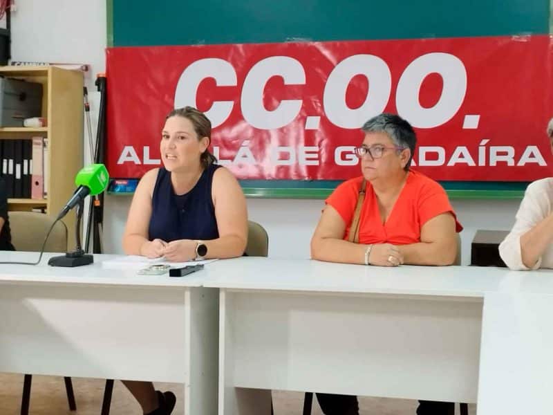 Rueda de prensa de la secretaria del Comité de Empresa de Atende, Noelia Pinzón / F.A.