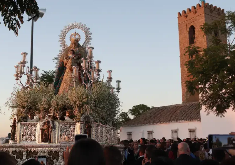 La Virgen del Águila en su salida procesional del 15 de agosto de 2024. Coral Gata
