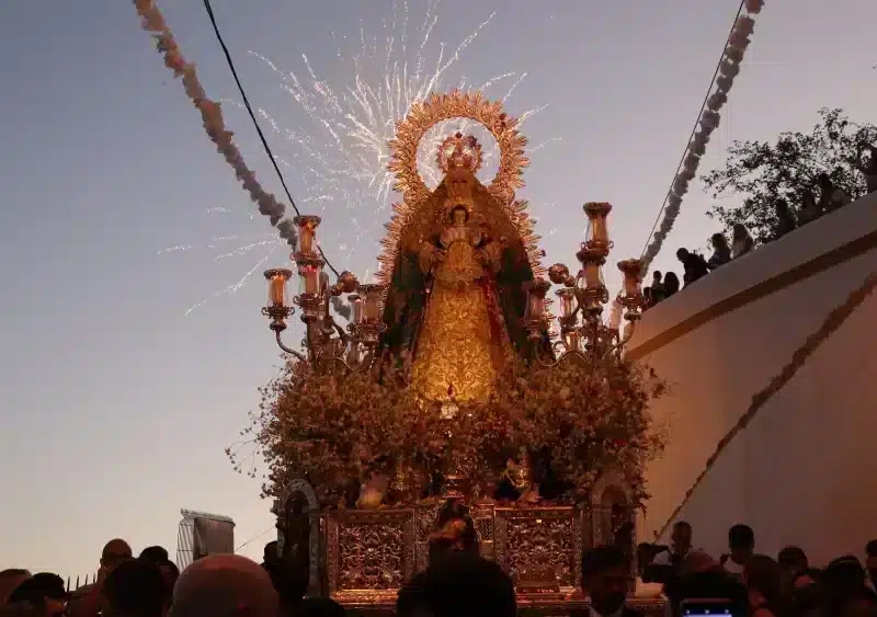 La Virgen del Águila en su salida procesional del 15 de agosto de 2024. Coral Gata