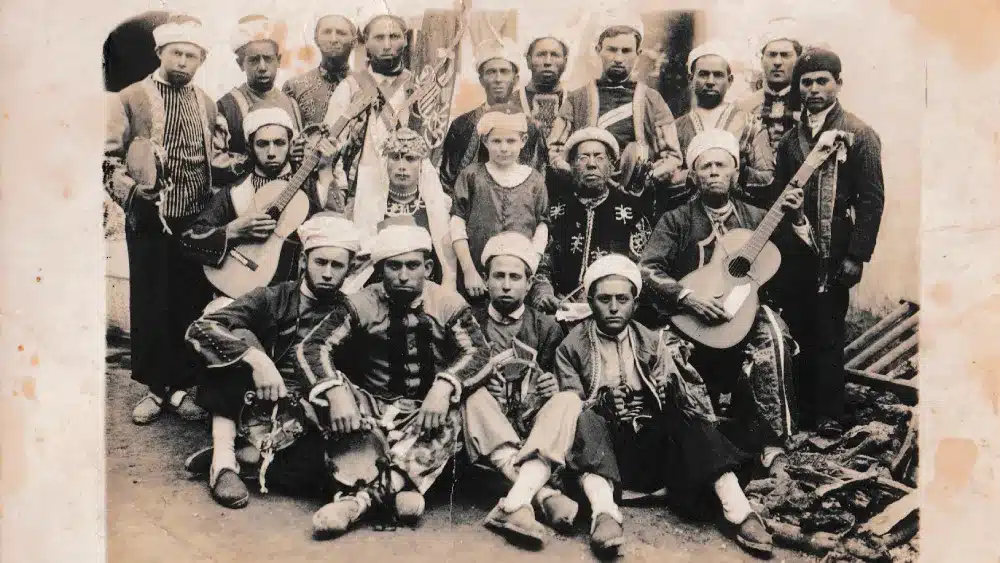 Imagen de una agrupación musical en el carnaval de Alcalá. Lva