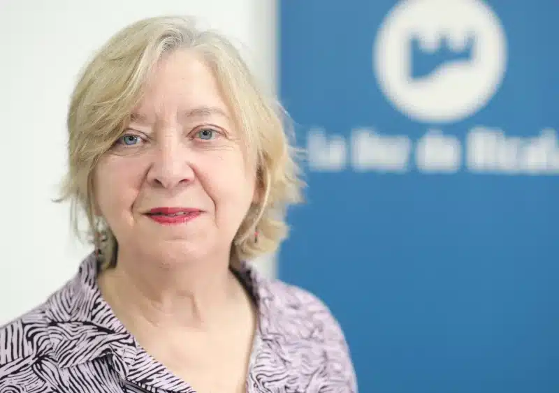 Pilar Martínez durante la entrevista en la redacción de La Voz de Alcalá. Coral Gata