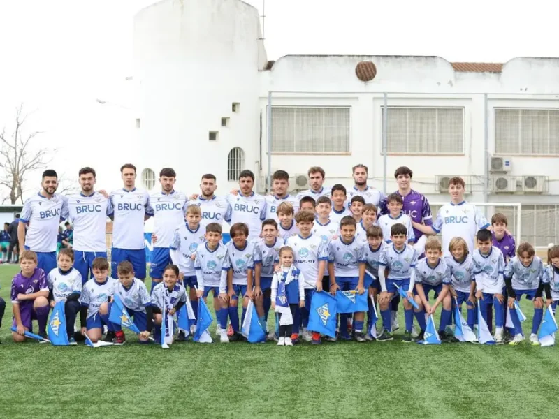 La plantilla del Estrella San Agustín CF antes del partido