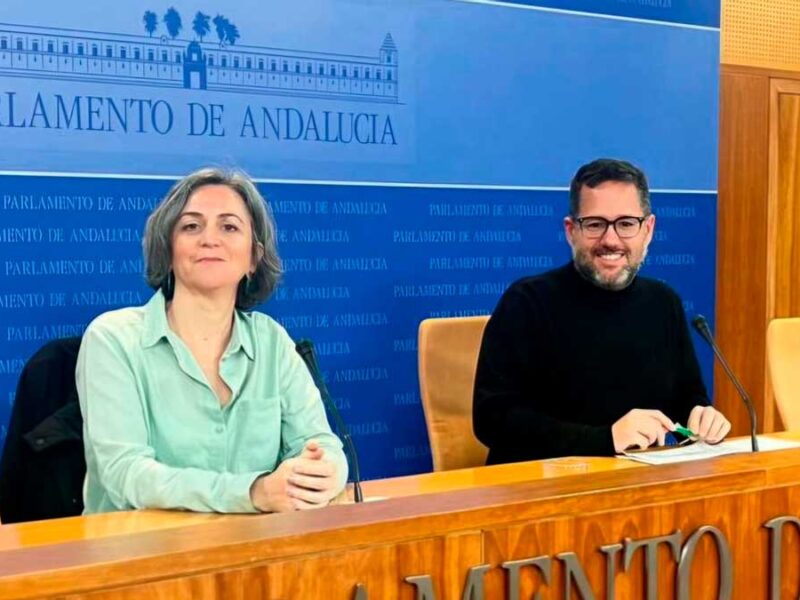 Begoña Iza en el Parlamento junto a José Ignacio García