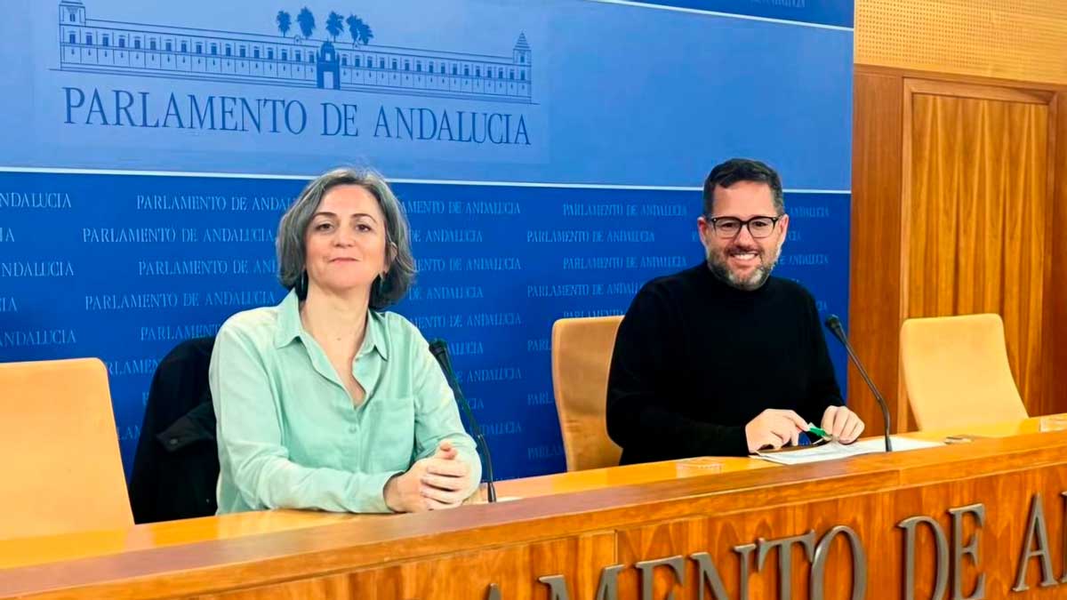 Begoña Iza en el Parlamento junto a José Ignacio García