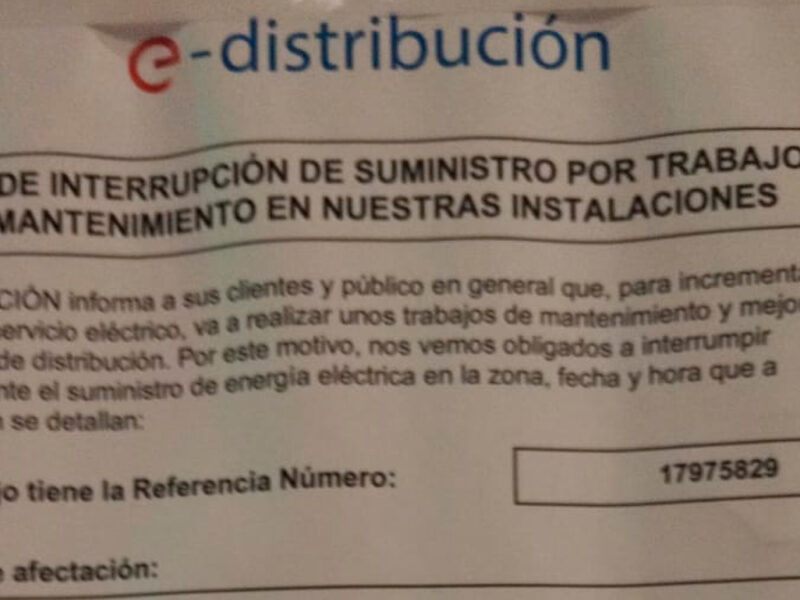 Aviso de cortes de luz en el centro - Lva