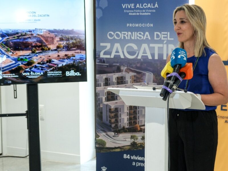 Ana Isabel Jiménez durante la presentación de las viviendas asequibles