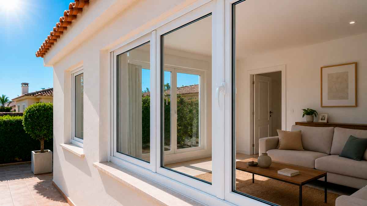 Vivienda con ventanas de PVC de altas prestaciones que mejoran el aislamiento térmico y ayudan a reducir el consumo energético